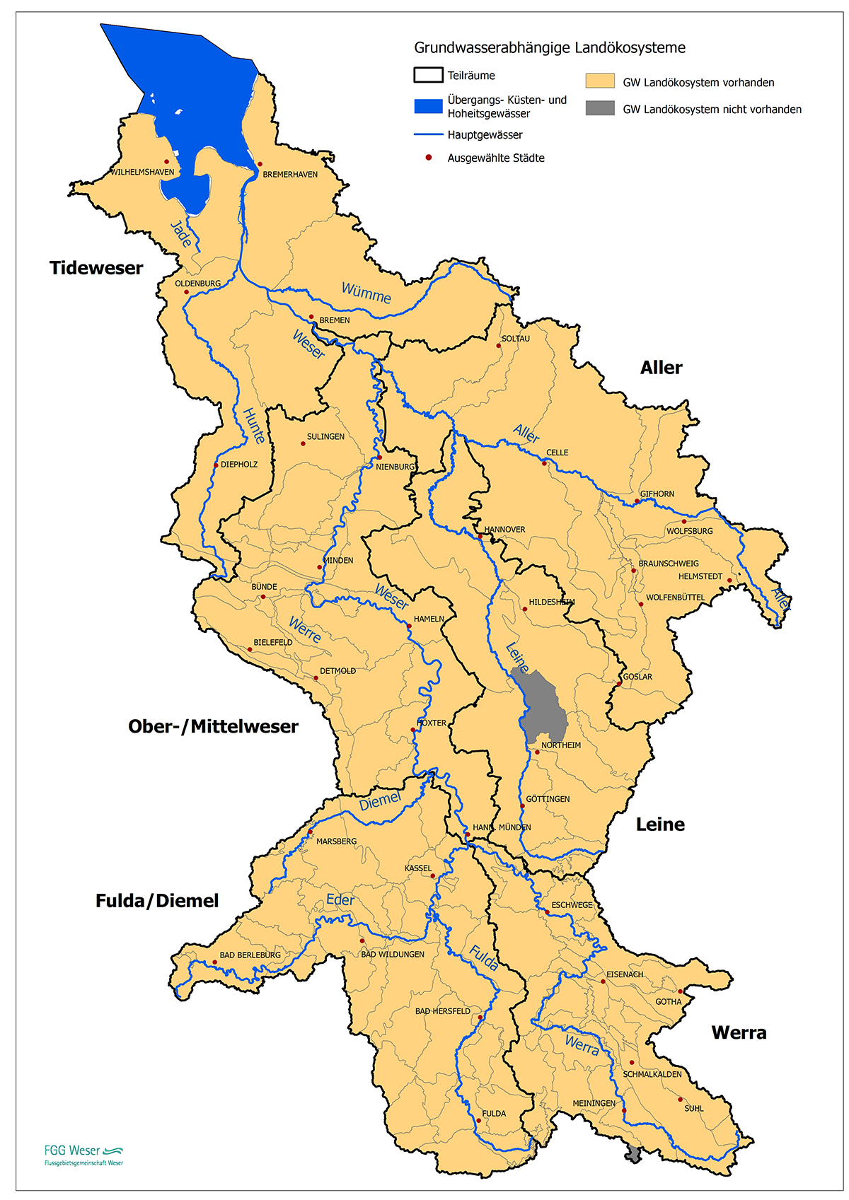 Karte grundwasserabhängige Landökosysteme